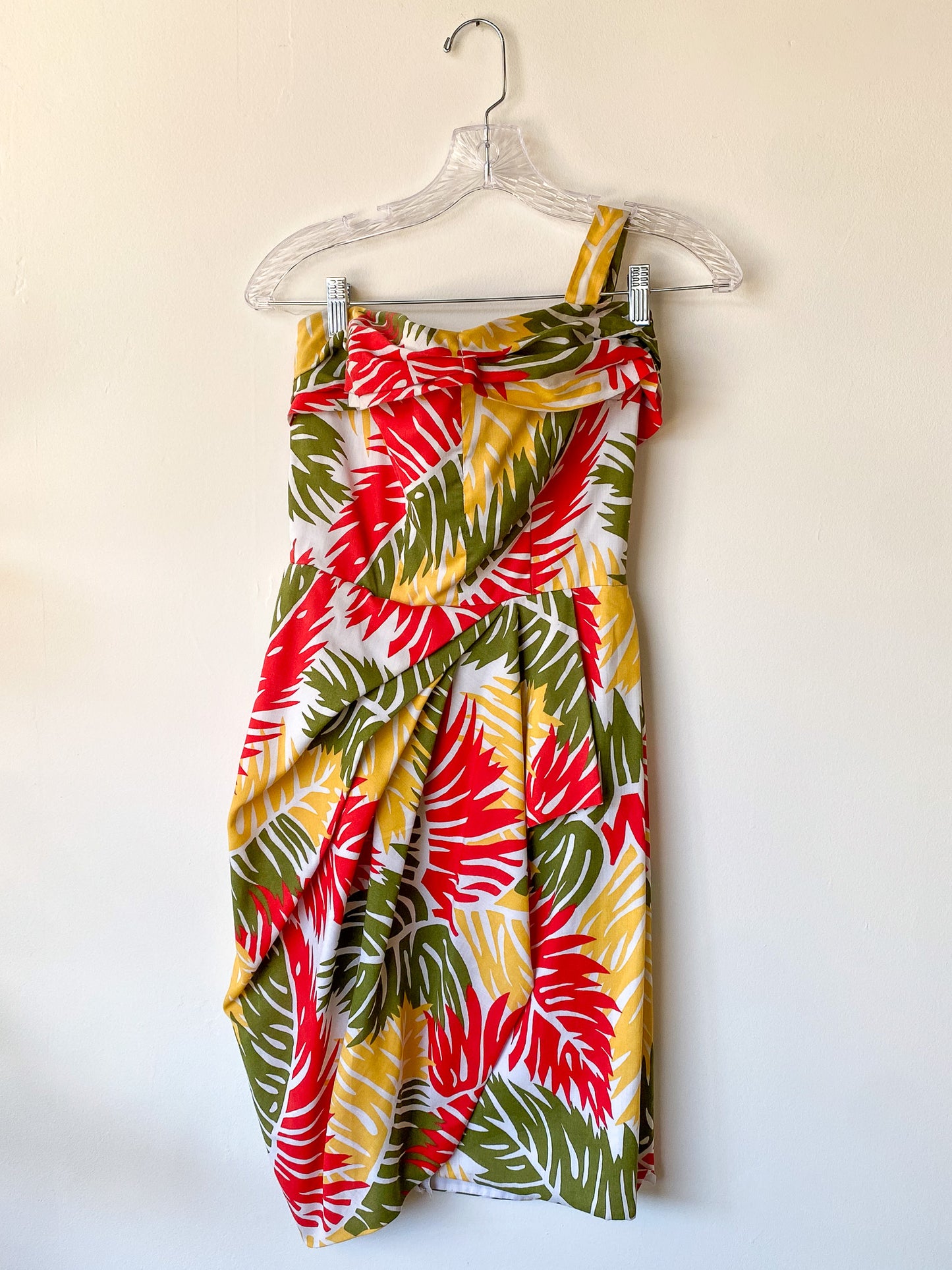 VINTAGE 50'S ONE SHOULDER TROPICANA DRESS