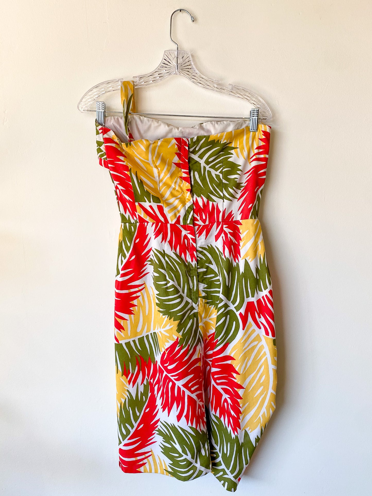 VINTAGE 50'S ONE SHOULDER TROPICANA DRESS