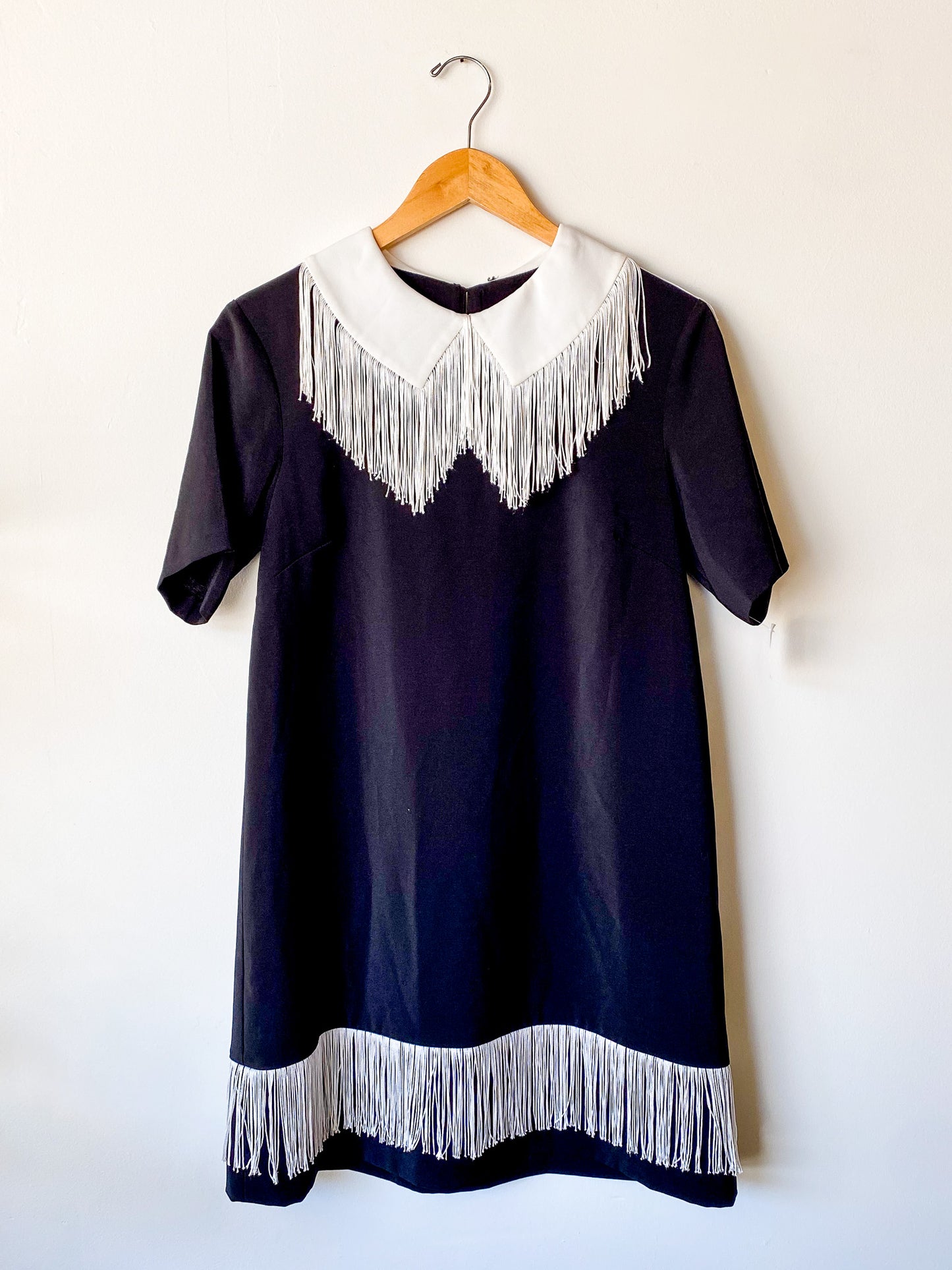 VINTAGE CUSTOM MADE A-LINE FRINGE MINI DRESS