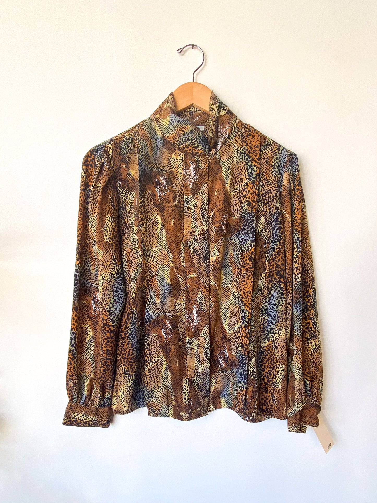 VINTAGE NICOLA 80'S ANIMAL PRINT BLOUSE