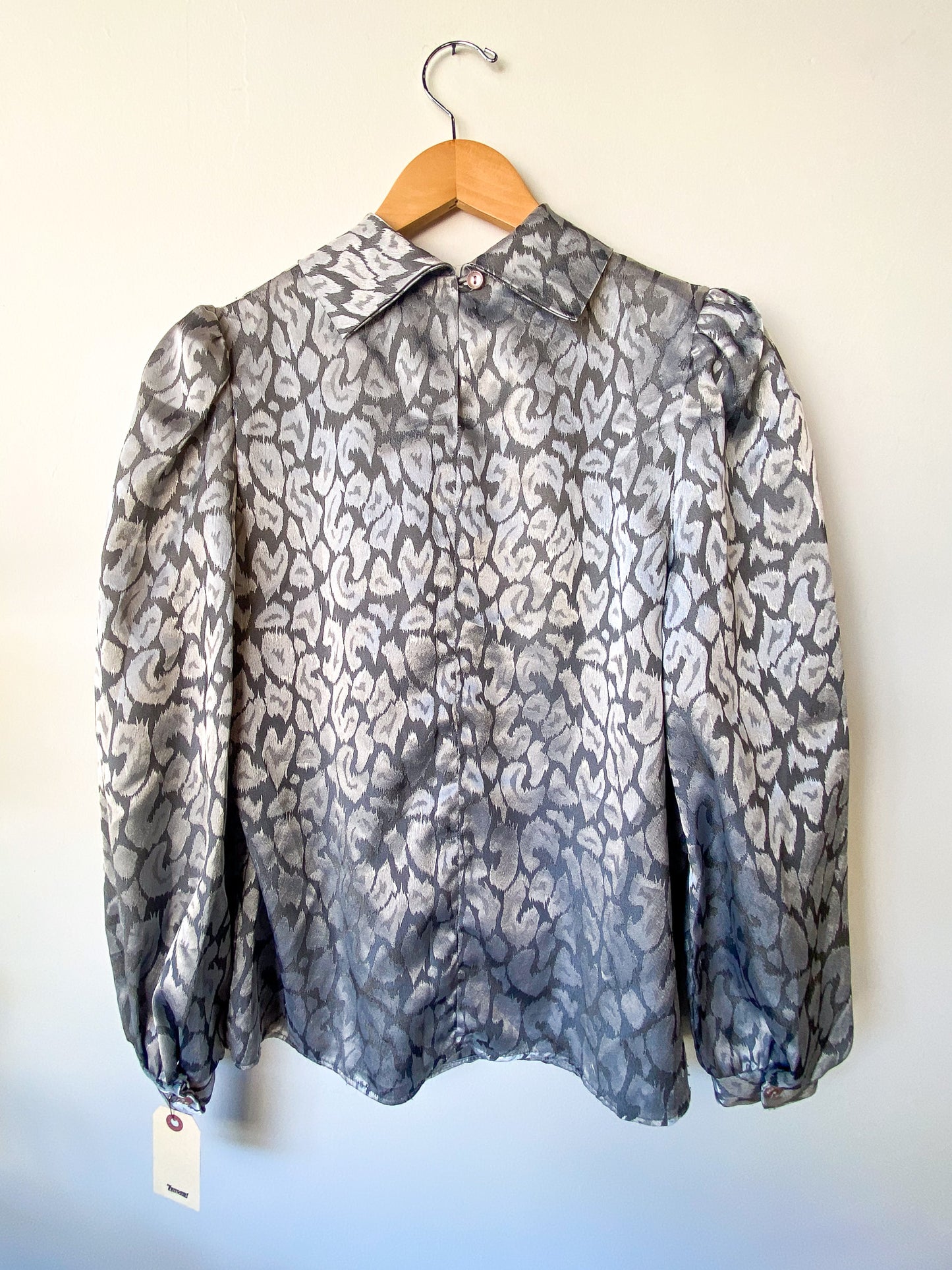 VINTAGE HOT STUFF 80'S SILVER METALLIC BLOUSE