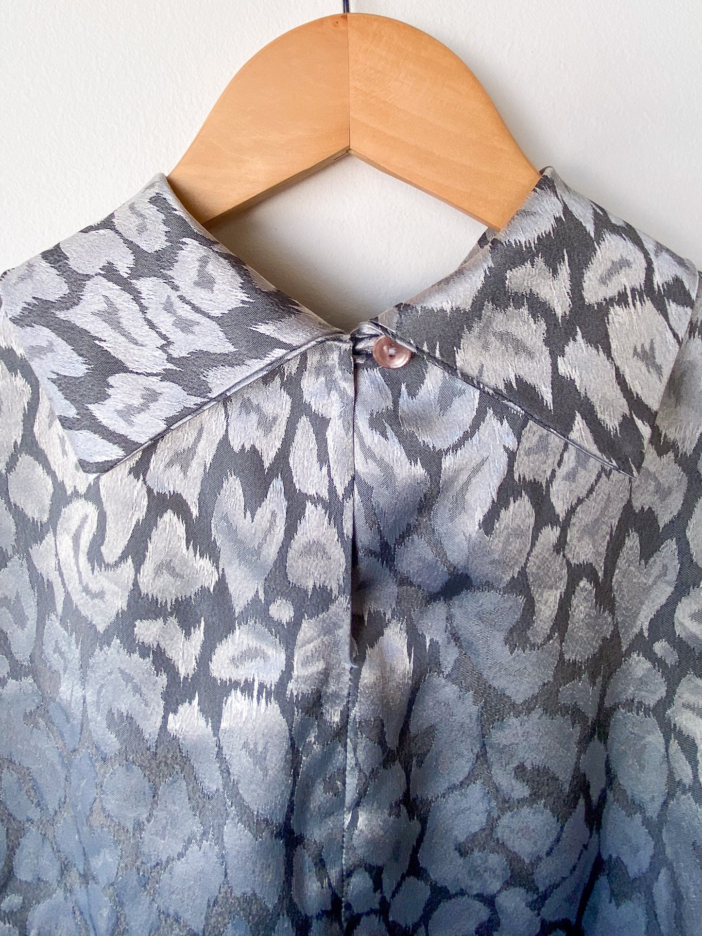 VINTAGE HOT STUFF 80'S SILVER METALLIC BLOUSE