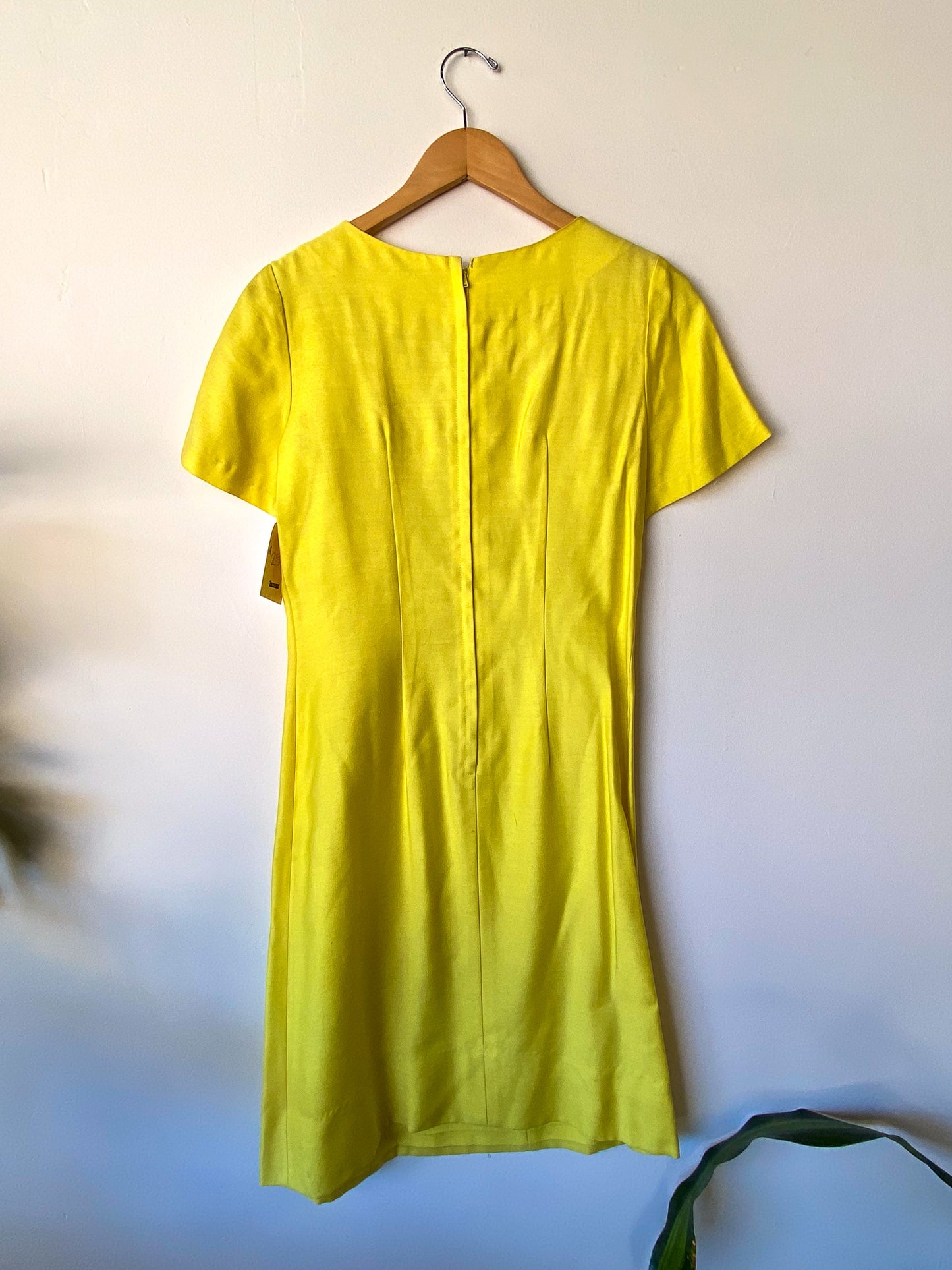 VINTAGE CUSTOM 60'S CANARY YELLOW SHEATH DRESS