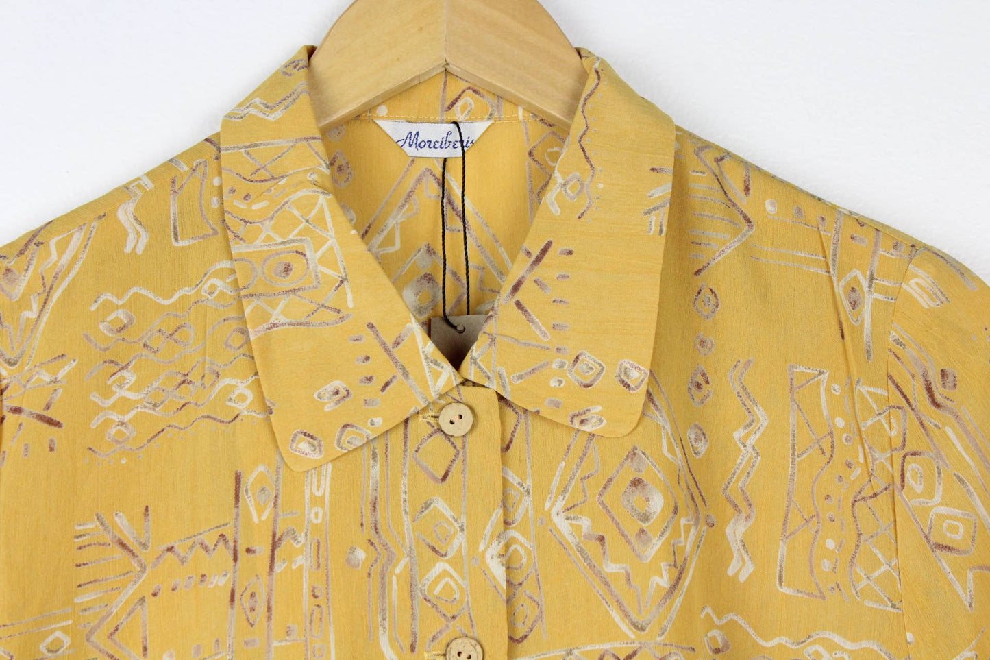 Sun's Out Vintage Short-Sleeve Button Up Blouse - Original Length