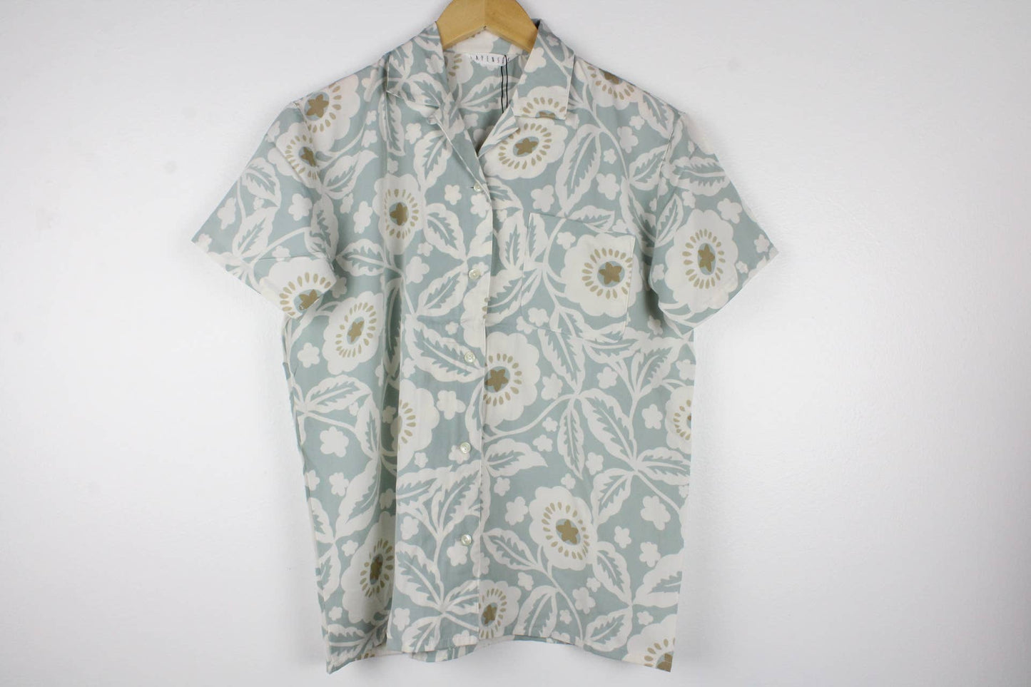 Sun's Out Vintage Short-Sleeve Button Up Blouse - Original Length